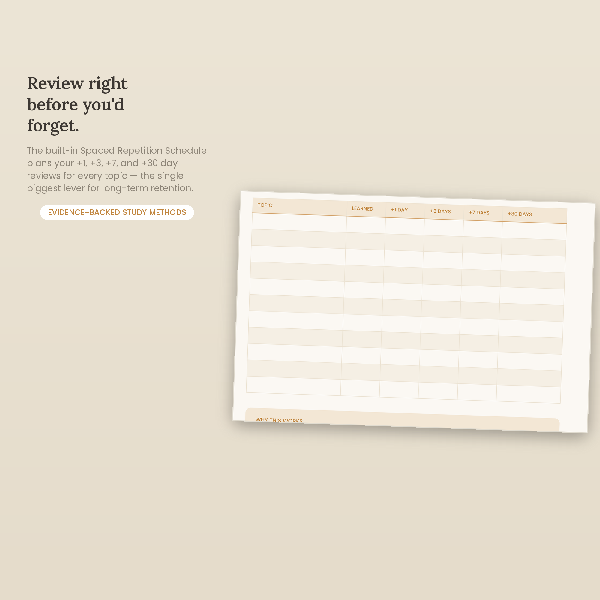 Study Skills Planner Printable | Active Recall & Spaced Repetition Journal PDF